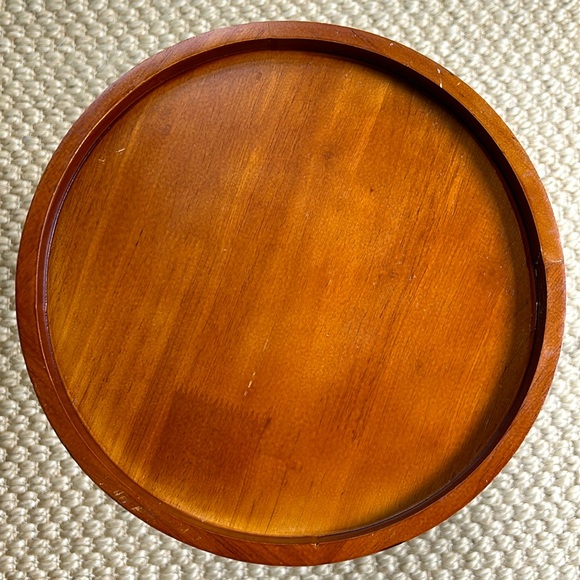 🚫NOT f/ SALE🚫 MCM Vintage small round side table wood/metal - Picture 4 of 10